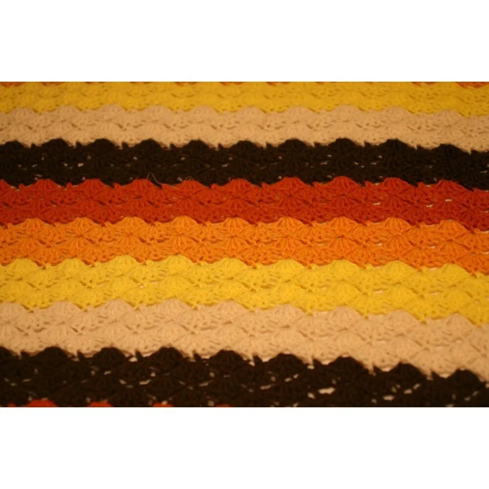 VTG Handmade Crochet Afghan Blanket 69